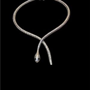 Silver Toned Snake Necklace/Choker